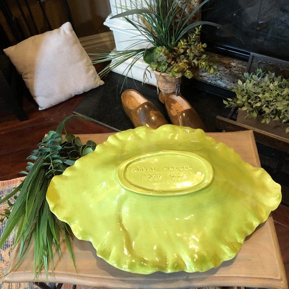 18 Inch Vintage Royal Haegar Cabbage Leaf Serving Dish  R599 - Picture 2 of 5